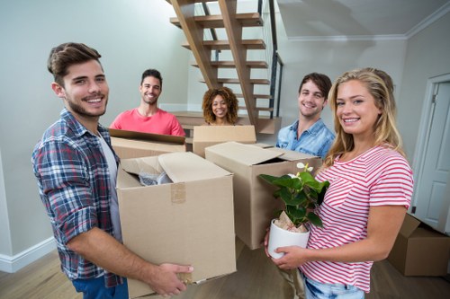 Removal team preparing boxes for a Westkensington home move