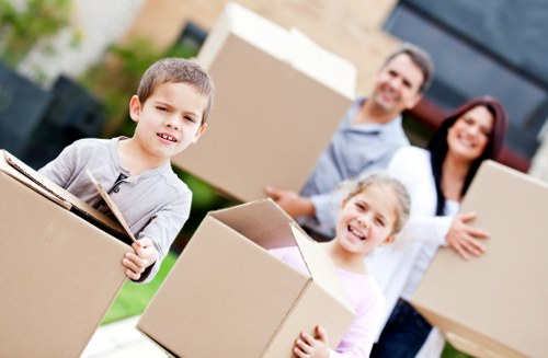 Local moving van service near West Kensington buildings