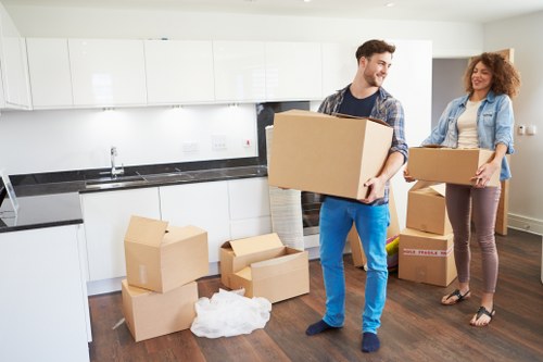 Van transport service handling household items with care