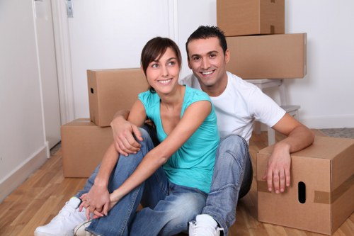 Residential street and moving preparation in Westkensington