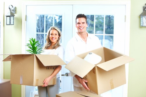 Organized packing materials for a house move
