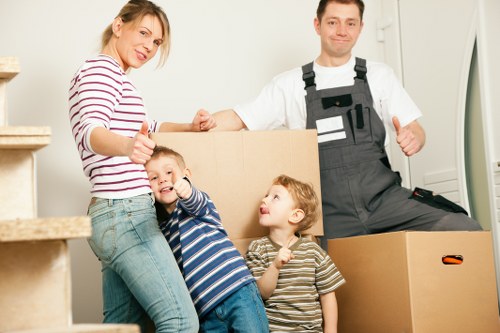 House removal team assisting a West Kensington moving day